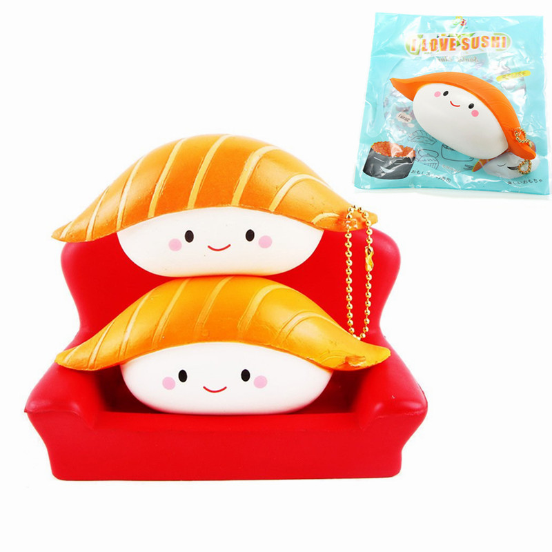 

SanQi Elan Squishy Salmon Sushi 12cm Licensed Slow Rising With Packaging Collection Gift Decor Soft Toy