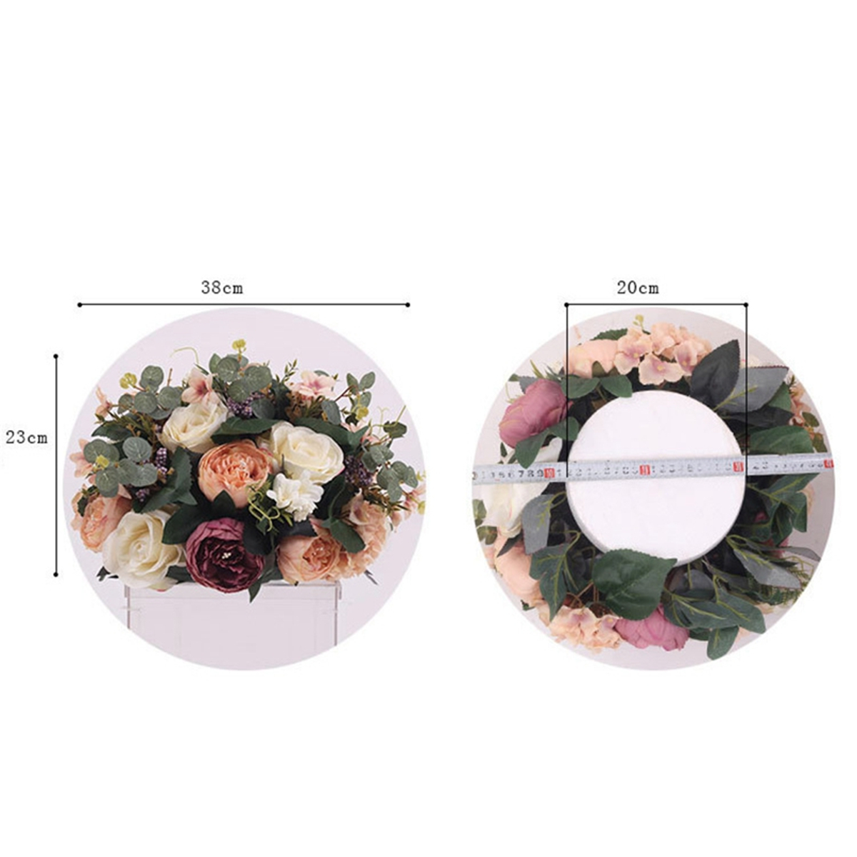 38cm Silk Rose Peony Artificial Flower T Station Stand Backdrop Wedding Decor Supplies