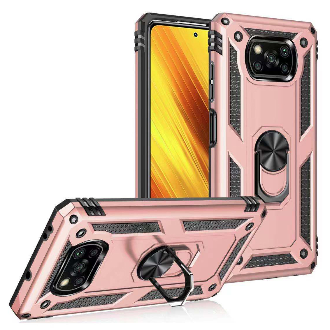 Bakeey for POCO X3 PRO /  POCO X3 NFC Case  Armor Bumpers Shockproof Magnetic with 360 Rotation Finger Ring Holder Stand PC Protective Case