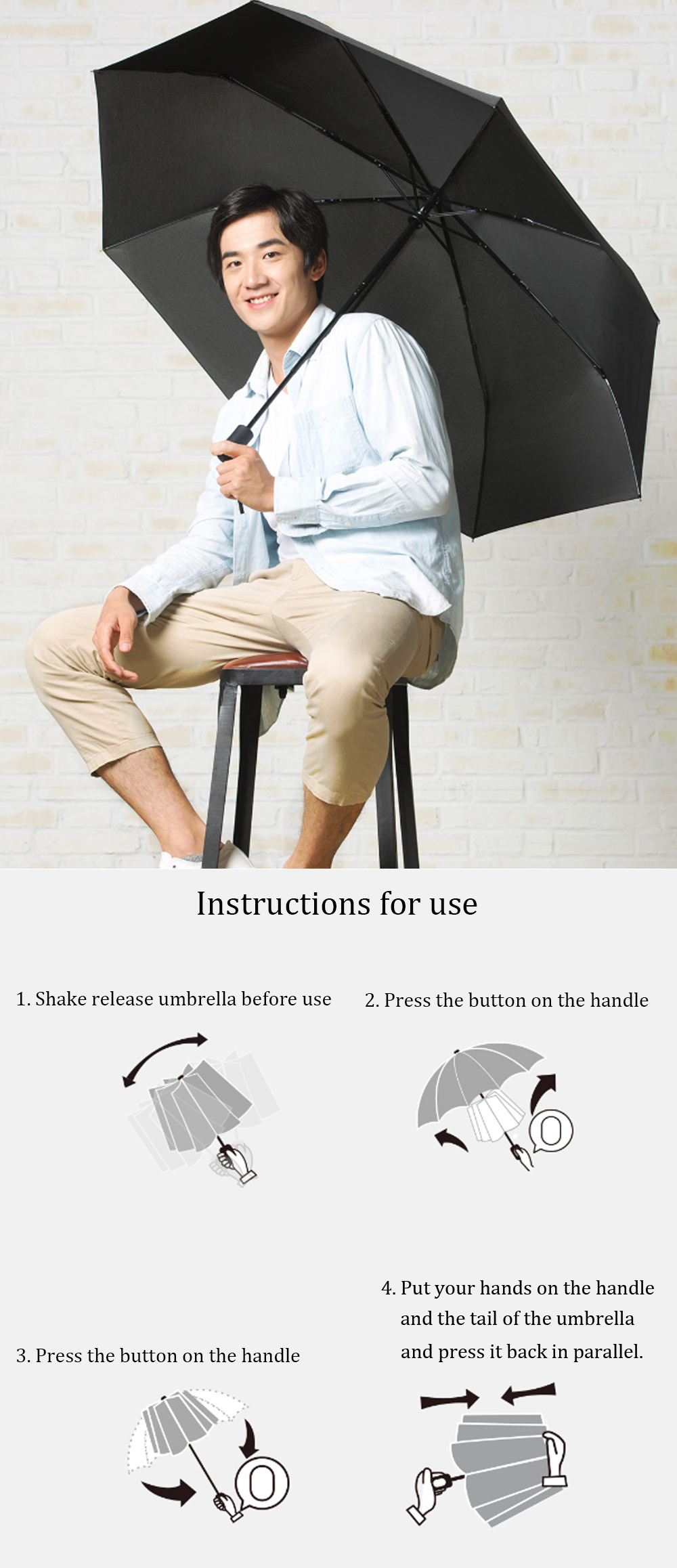 Xiaomi 2-3 People 124cm UPF50+ Automatic Umbrella Portable Ultra Large UV Windproof Folding Sunshade 17