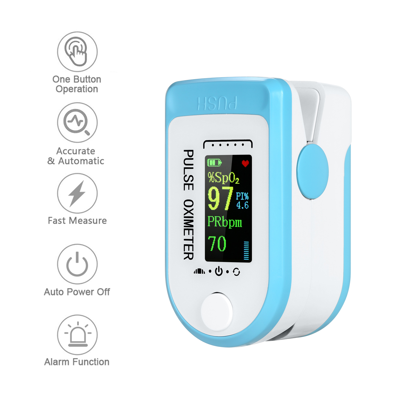 Bluetooth Fingertip Pulse Oximetro SpO2 PR PI Oximeter De Dedo Android IOS APP Blood Oxygen Saturation Heart Rate Detection Oximeter