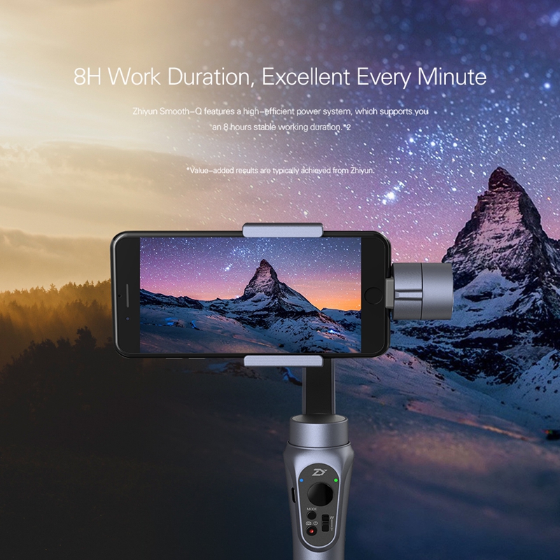 Zhiyun Smooth Q Brushless 3 Axis Gimbal Portable for 6 inch iPhone Smartphone GoPro 3/4/5 Smart Phone Mobile