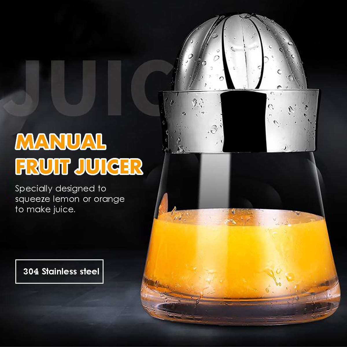 Bakeey 700ML 304 Stainless Steel Manual Juicer Lemon Clip Fruit juicer Baby Juicer Multifunctional Kitchen Mini Handheld Juicer