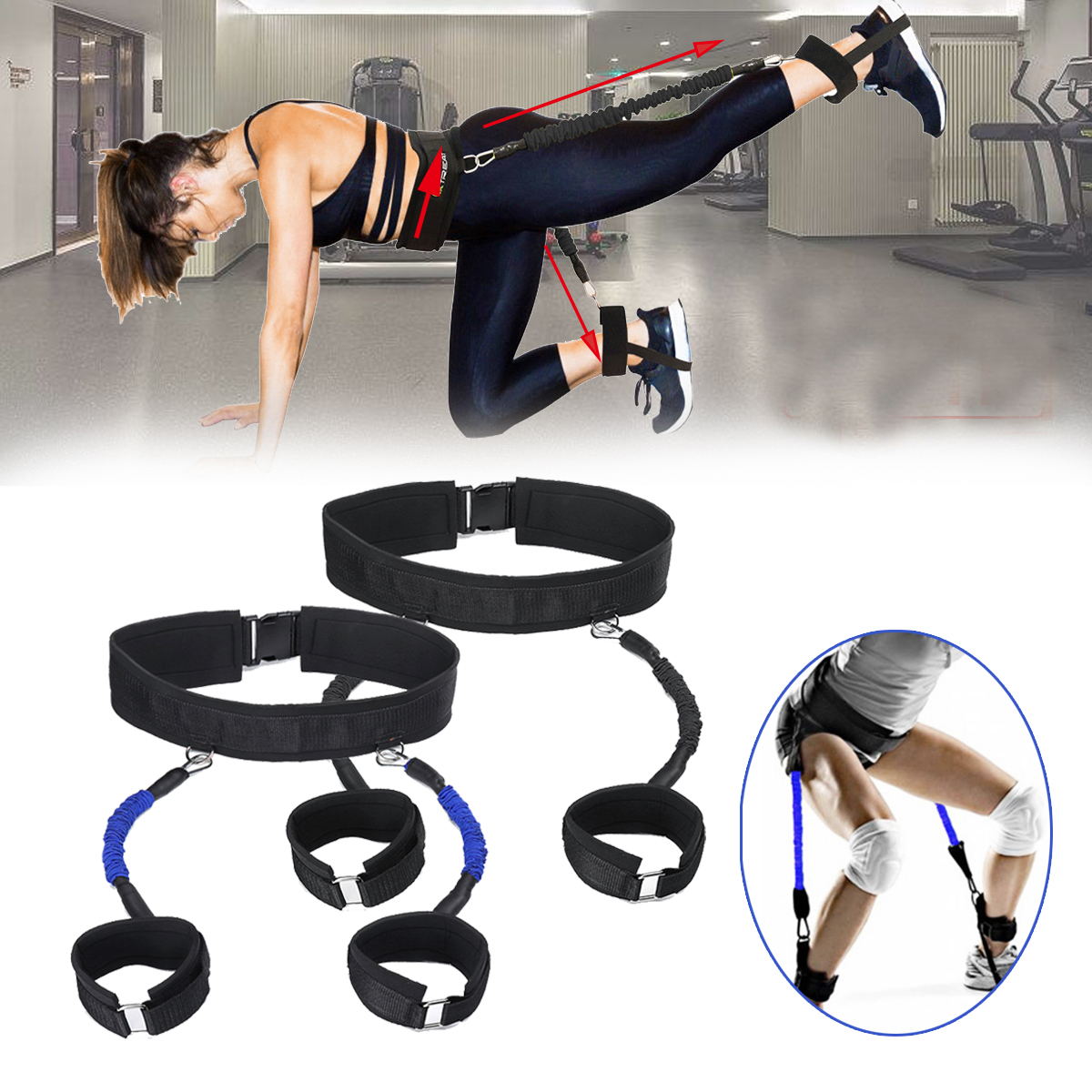 

KALOAD Тренировочные ленты 50LB для тренировок с сопротивлением Ремень Подтяжка ягодичных мышц тела Фитнес Спортзал Yoga