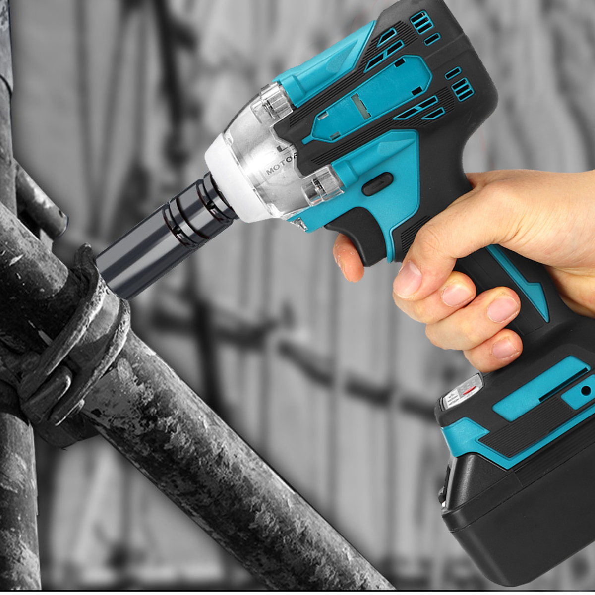 Drillpro 2 in1 18V 800N.m Electric Wrench Screwdriver Brushless Cordless Electric 1/2''Wrench 1/4''Screwdriver W/ 2 Batteries