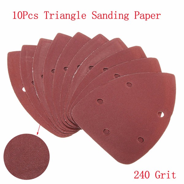 

10pcs 140x100mm 240 Grit Mouse Sanding Sheets Triangle Sandpaper Sander Pads
