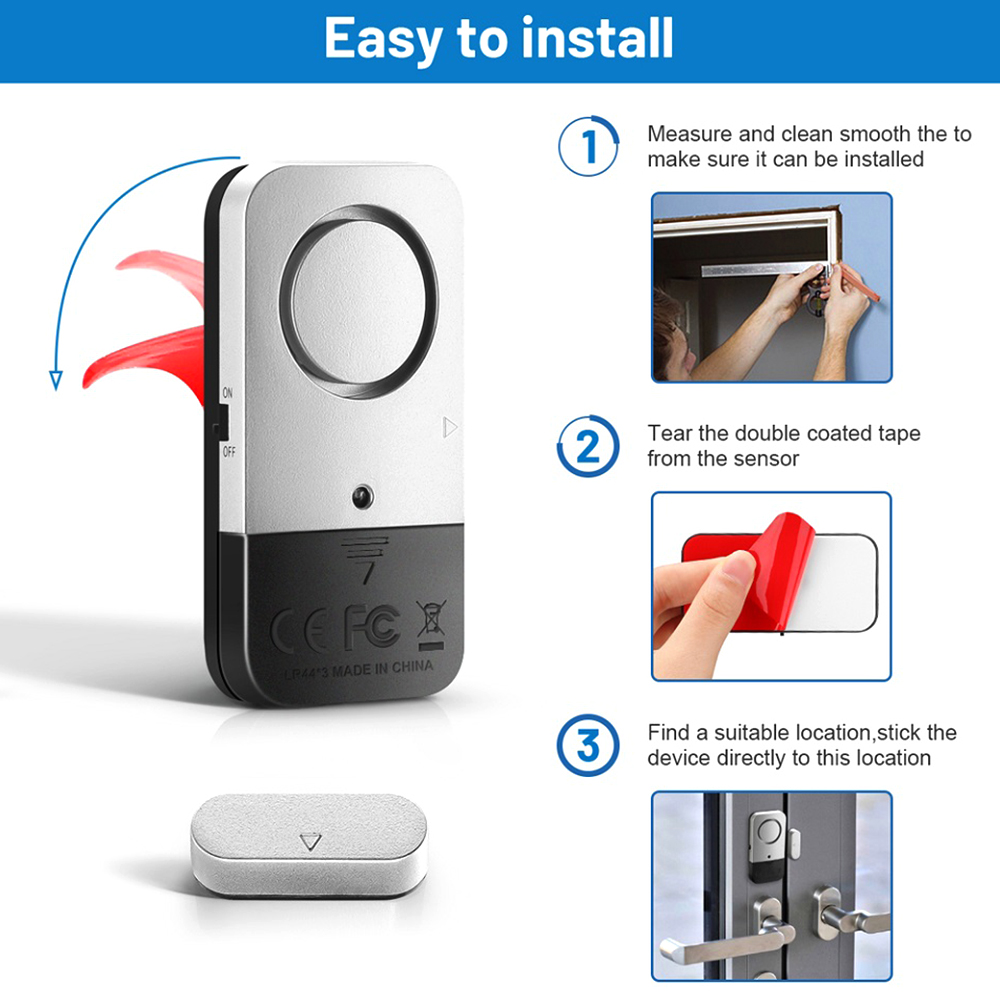 Wireless Door Window Sensors Alarm 120dB Home Anti-theft Security Protection System Door Window Magnetic Burglar Alarm