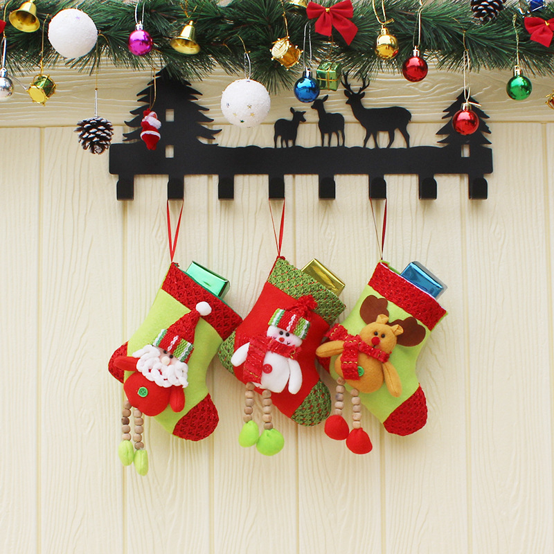 

Рождественские конфеты Сумка чулок Санта-Клауса носок подарков Сумка Bauble Рождественская елка украшения декор подарки