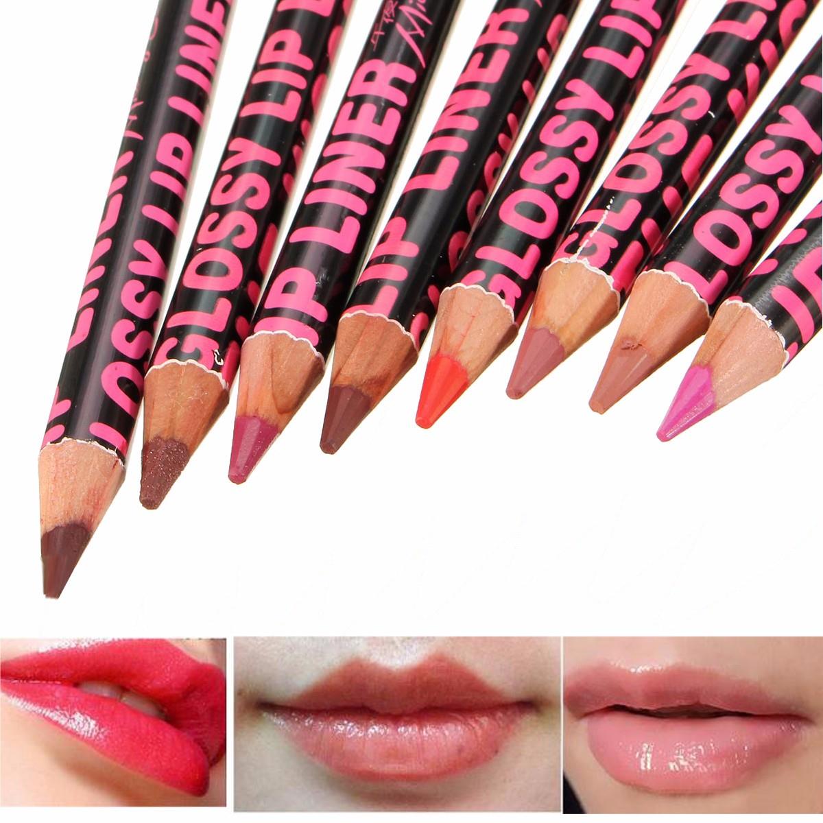 8 Colors Waterproof Lip Liner Pen Pencil 15cm Preventing Lipstick Spill