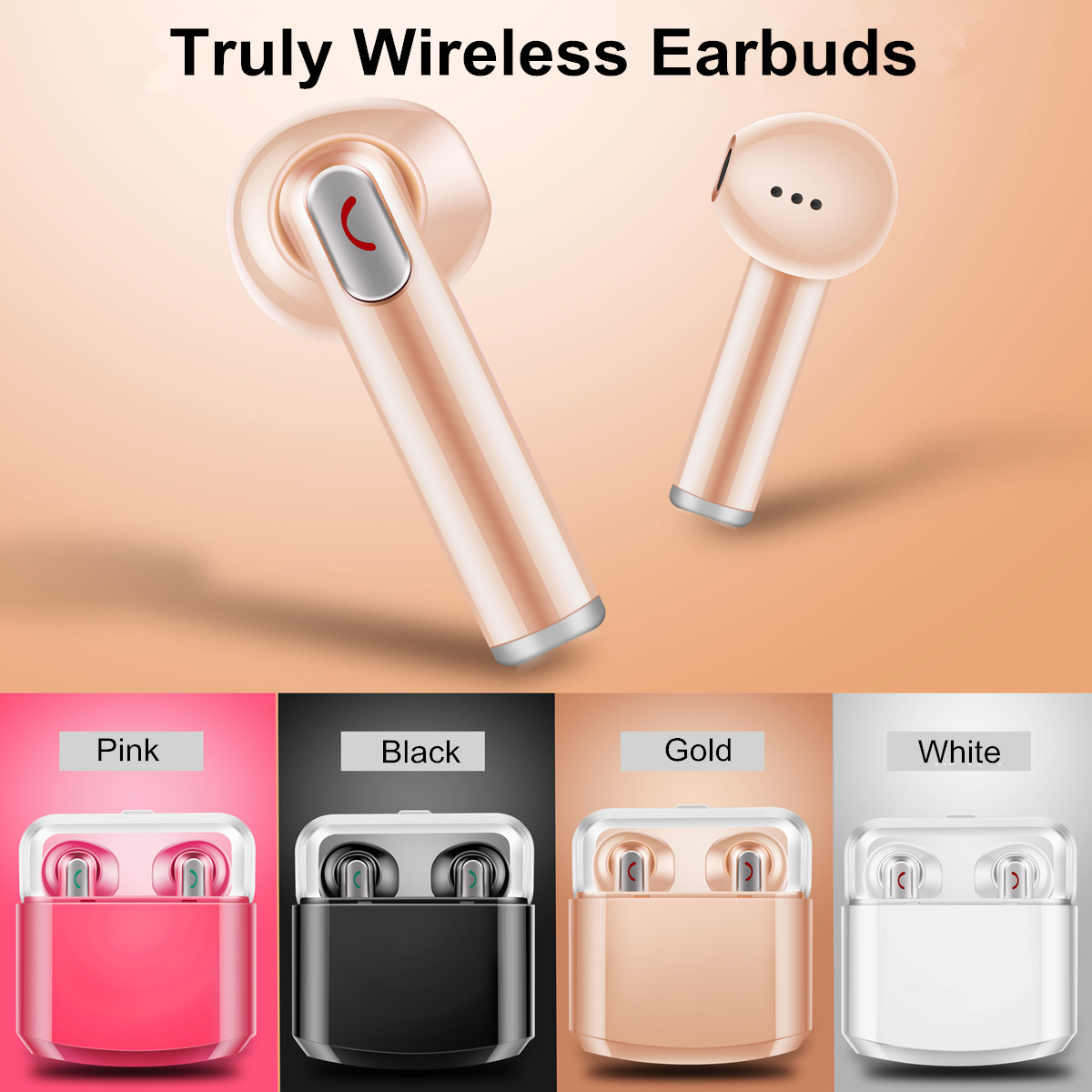 [True Wireless] TWS Mini Portable Dual Wireless Bluetooth Earphone Headphones with Charging Box 24