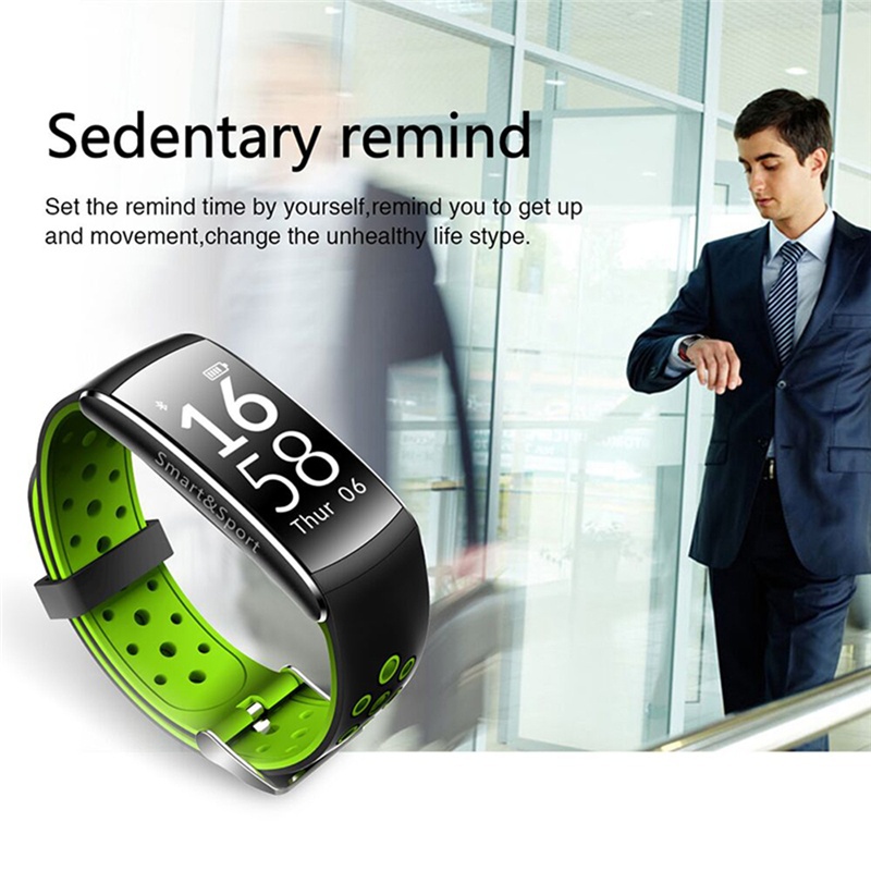 Bakeey Q8 0.96inch OLED 24 hours Real Time Heart Rate Monitor IP68 Waterproof Smart Bracelet 