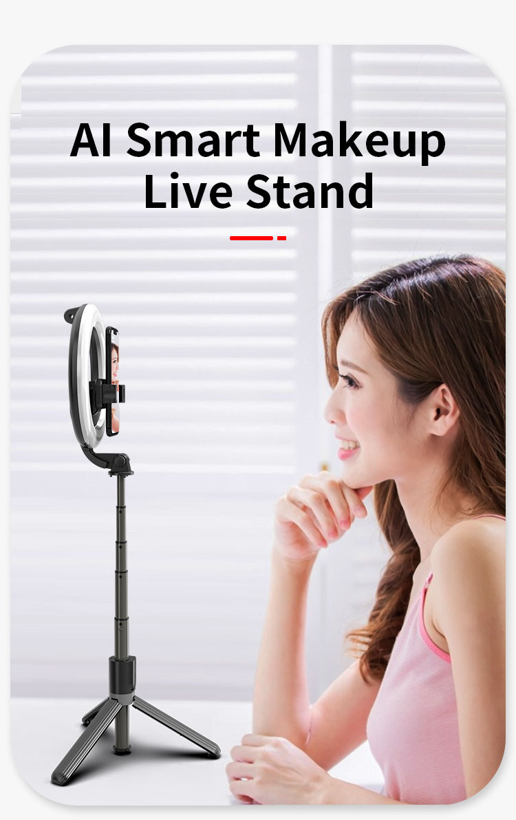 Bakeey L07 bluetooth Selfie Ring Fill Light Wireless Control Dimmable Camera Phone Ring Lamp With Tripod Stand For Makeup Video Vlog Live