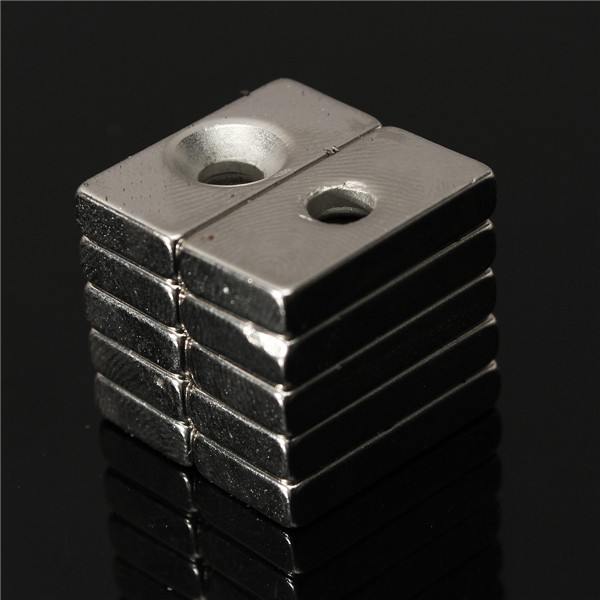 

10pcs n35 сильный блок cuboid постоянные неодимовые магниты 20x10x4 мм с 4-миллиметровым отверстием