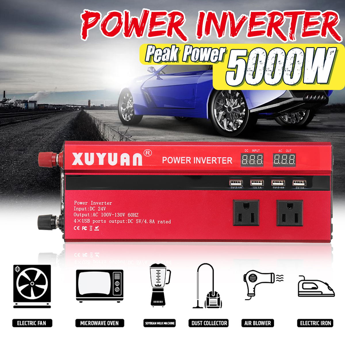 5000W DC12/24V To AC110V/220V Solar Inverter