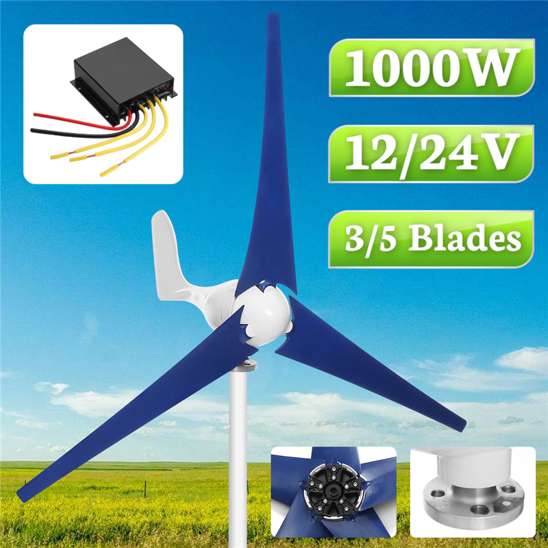 620W 3/5 Blades Wind Turbine Generator Kit with Wind Charge Controller Wind Generator Power Generator Three-phase AC Permanent Magnet Generator