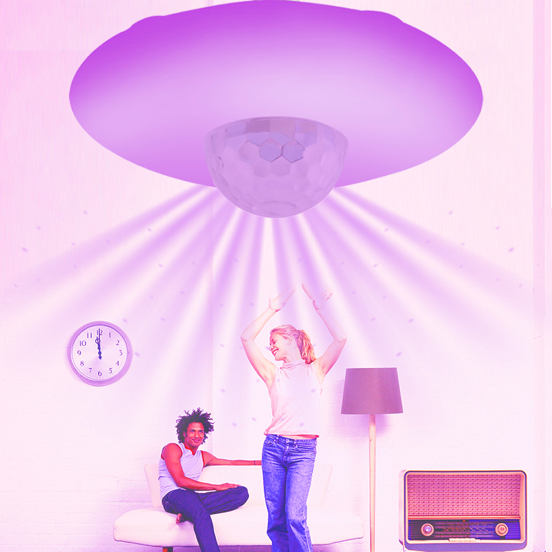 18W E27 bluetooth RGB LED Light Bulb UFO Music Garage Lamp Remote Control KTV Party Lighting 85-265V