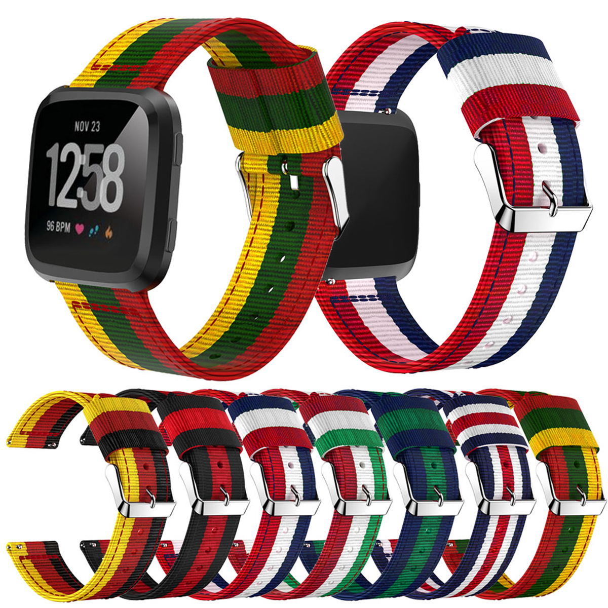 

Bakeey Replacement Colorful Woven Nylon Fabric Sport Wristband Strap for Fitbit Versa