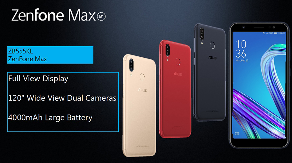 KÃ©ptalÃ¡lat a kÃ¶vetkezÅre: âAsus ZenFone Max (M1) Global Version 5.5 Inch HD+ 4000mAh Face Unlock Andriod 8.0 2GB 16GB Snapdragon 425 4G Smartphone - Black banggoodâ