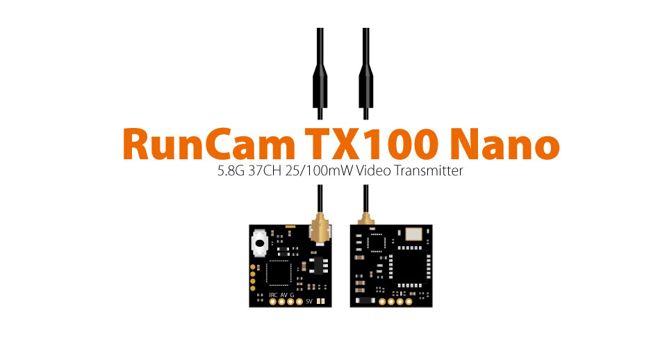 RunCam TX100 Nano 5.8G 37CH 25mW/100mW VTX Smart Audio IPX IPEX with URUAV 2.3dBi RHCP Antenna for RC Tiny Drone Mini FPV Camera FC - Photo: 2