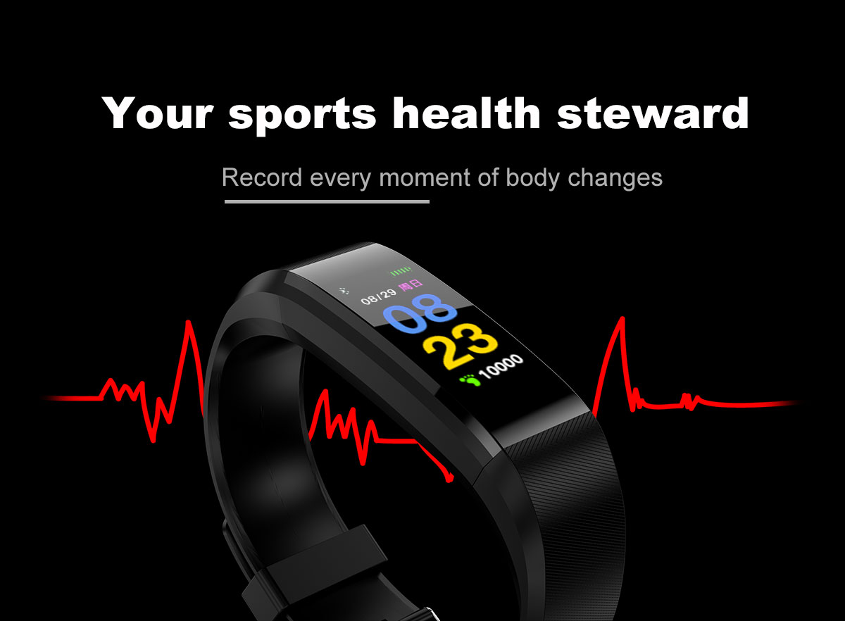 Bakeey ID115 Plus Blood Pressure Heart Rate Monitor Fitness Tracker bluetooth Sport Smart Wristband 17