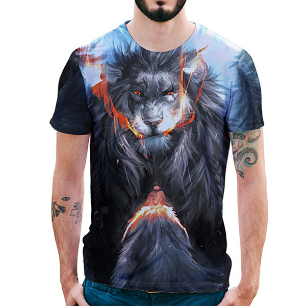 

Летняя мода Wrath Lion 3D Печатные футболки