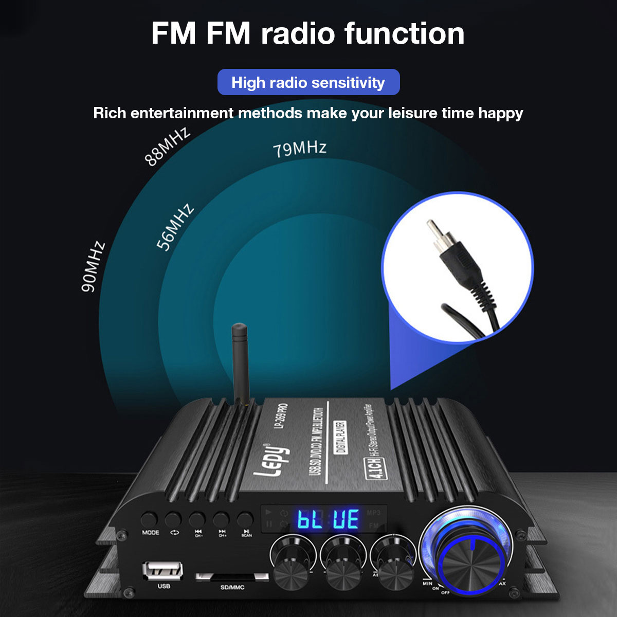 bluetooth Power Amplifier 4.1 Channel HIFI Sound Quality Amplifier FM Radio bluetooth Amplifier