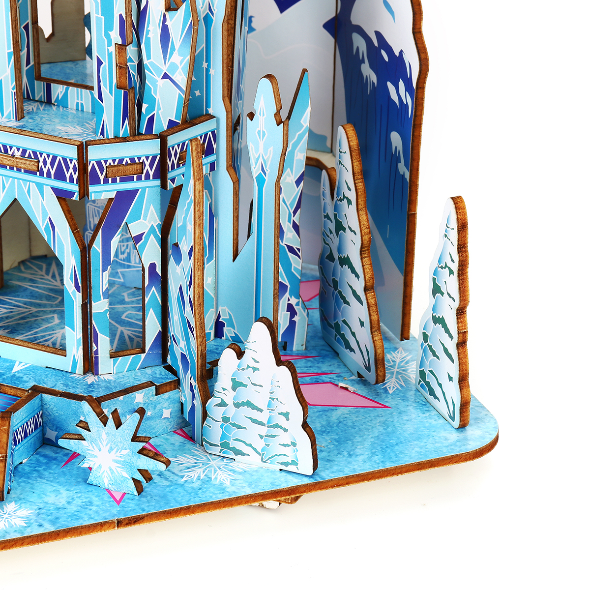Castelo de gelo de madeira 3D DIY House Kit Puzzle Brinquedos 3D Jigsaw Puzzle Modelo Brinquedo Educacional Presente de aniversário para crianças
