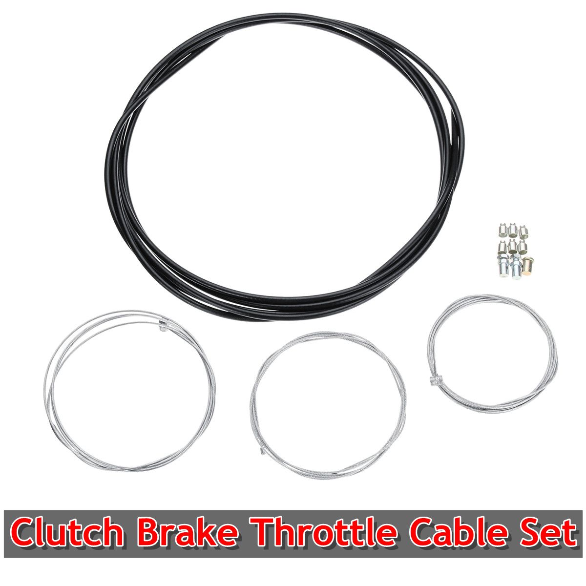 Universal Motorcycle Clutch Brake Throttle Cable Set Replacement Kit