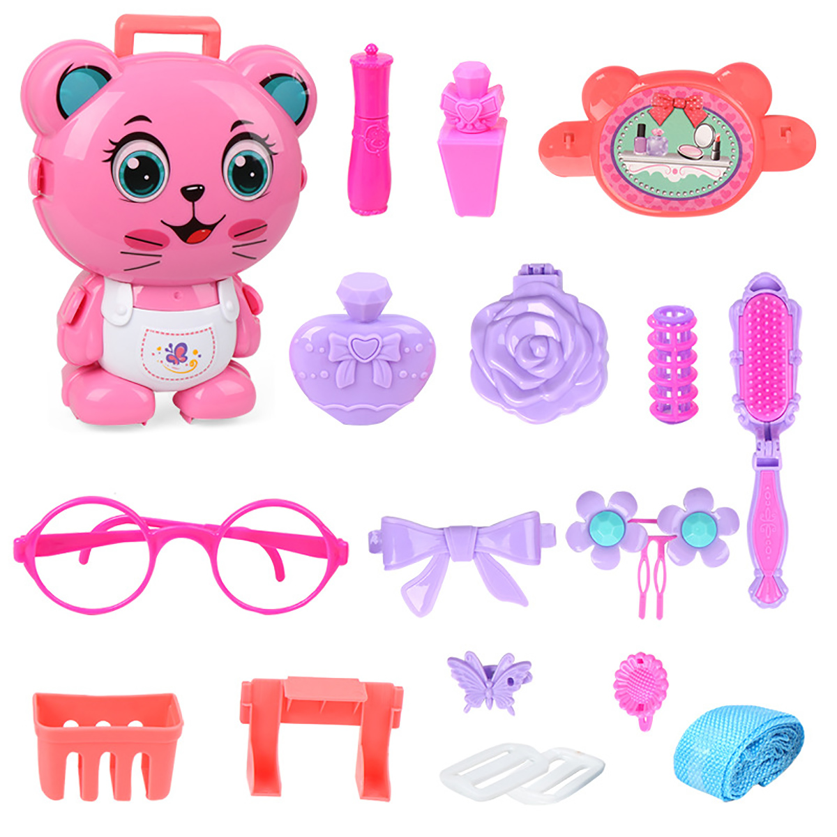 Simulation Kids Kitchen Cooking Tools Doctor's Makeup Playing Education Pretend Toy Set with Carrying Backpack