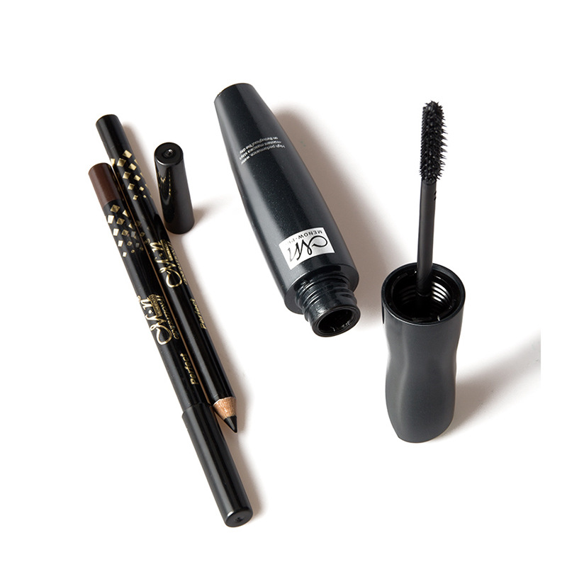 MENOW Mascara Eyelash Makeup Set Volume long Thickening Black Brown Eye Liner Pencil Pen 