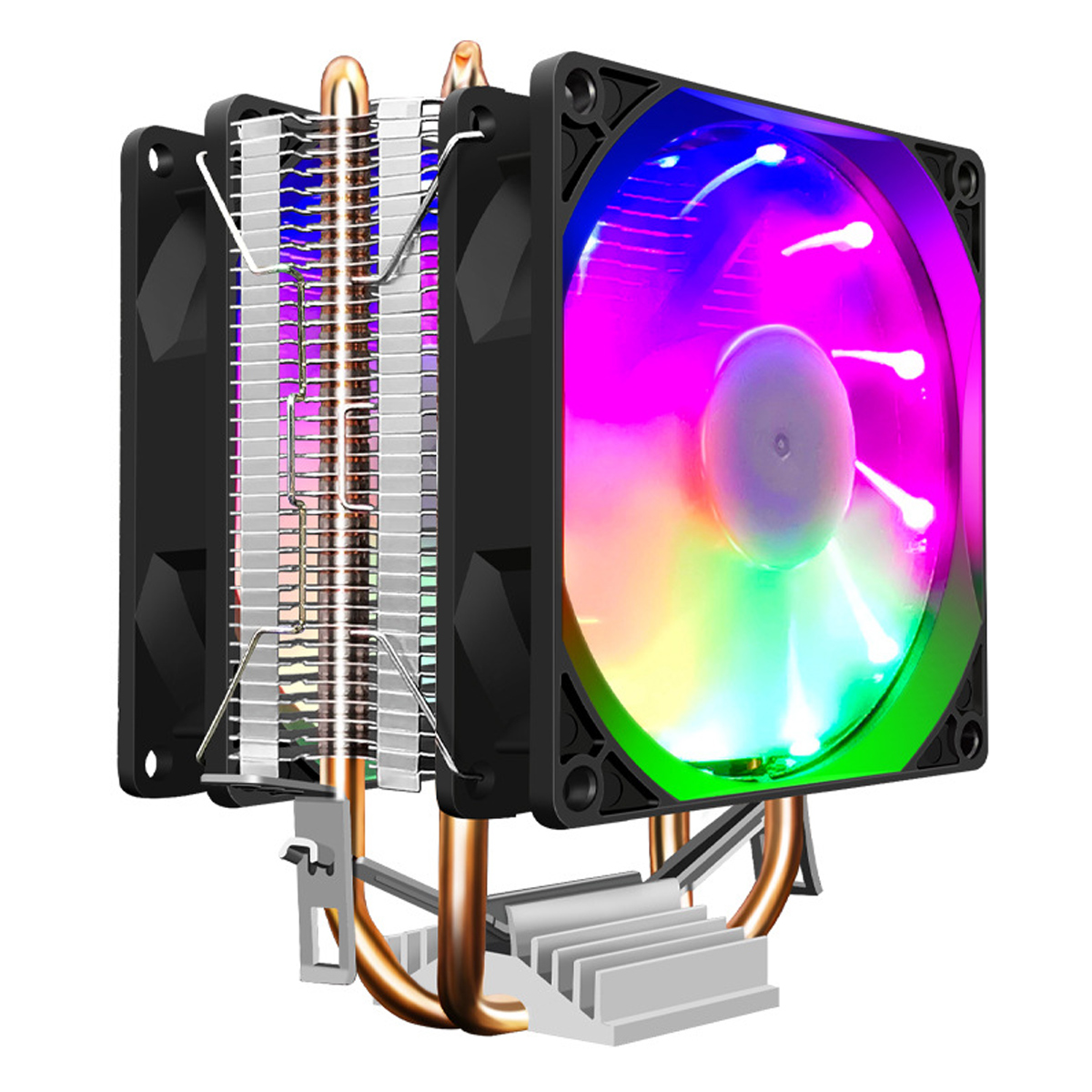 COOLMOON Frost P2 Dual Copper Heat Pipes CPU Cooling Fan RGB Fan Support Intel and AMD Mainstream Platforms