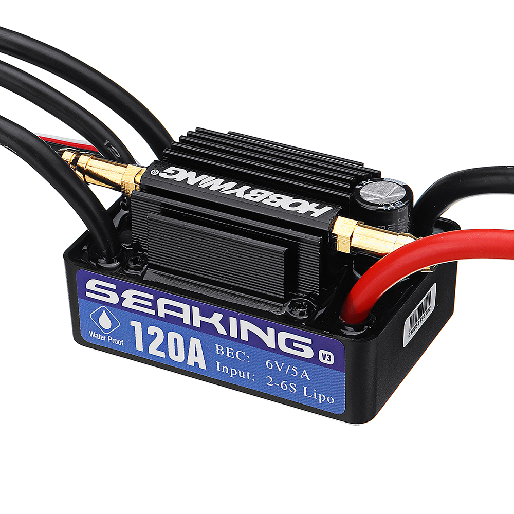 Hobbywing Seaking V3 120A Brushless Waterproof ESC Speed Controller Built-in BEC for Rc Boat Parts - Photo: 2