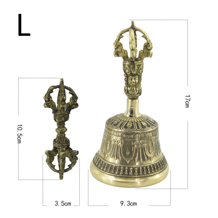 Gold Copper Handheld Bells Spiritual Meditation Singing Brass Craft