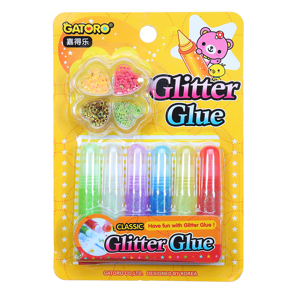 6PCS DIY Slime Jelly Glitter Glue Pen Painting Kit Gift Collection Packaging