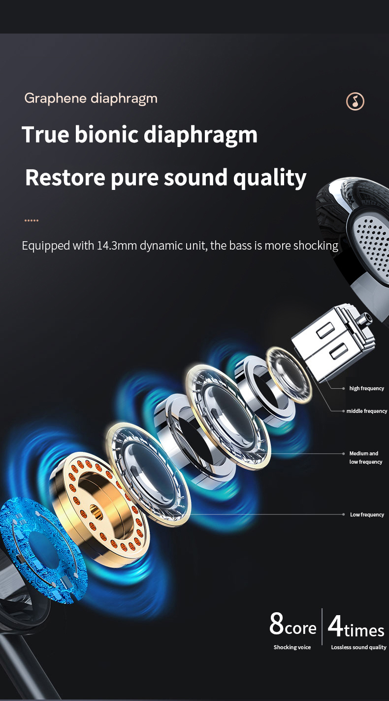 Lenovo XF06 3.5mm Wired Earphone 14mm Dynamic Driver Stereo Touch Control ENC Noise Cancelling HD Calls 12g Lightweight Sports Headset for Phone Tablet PC