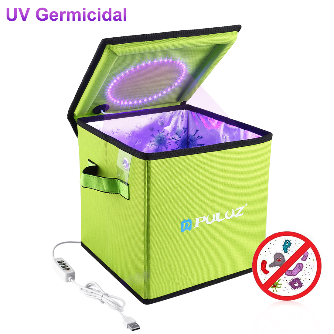 PULUZ 20cm UV UVC Germicidal Sterilizer Disinfection Tent Box Mites Cleaner Health Care Tablets Phone Sanitizer Sterilization Box