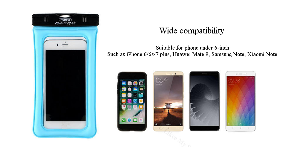 REMAX RT-W2 Plus Auto-untie Buckle Waterproof Touch Screen Airbag Phone Bag for Phone Under 6-inch 