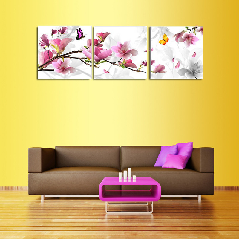 

3Pcs Flower Combination Painting Oil Painting Printed On Canvas Home Decorative Paper Art Picture