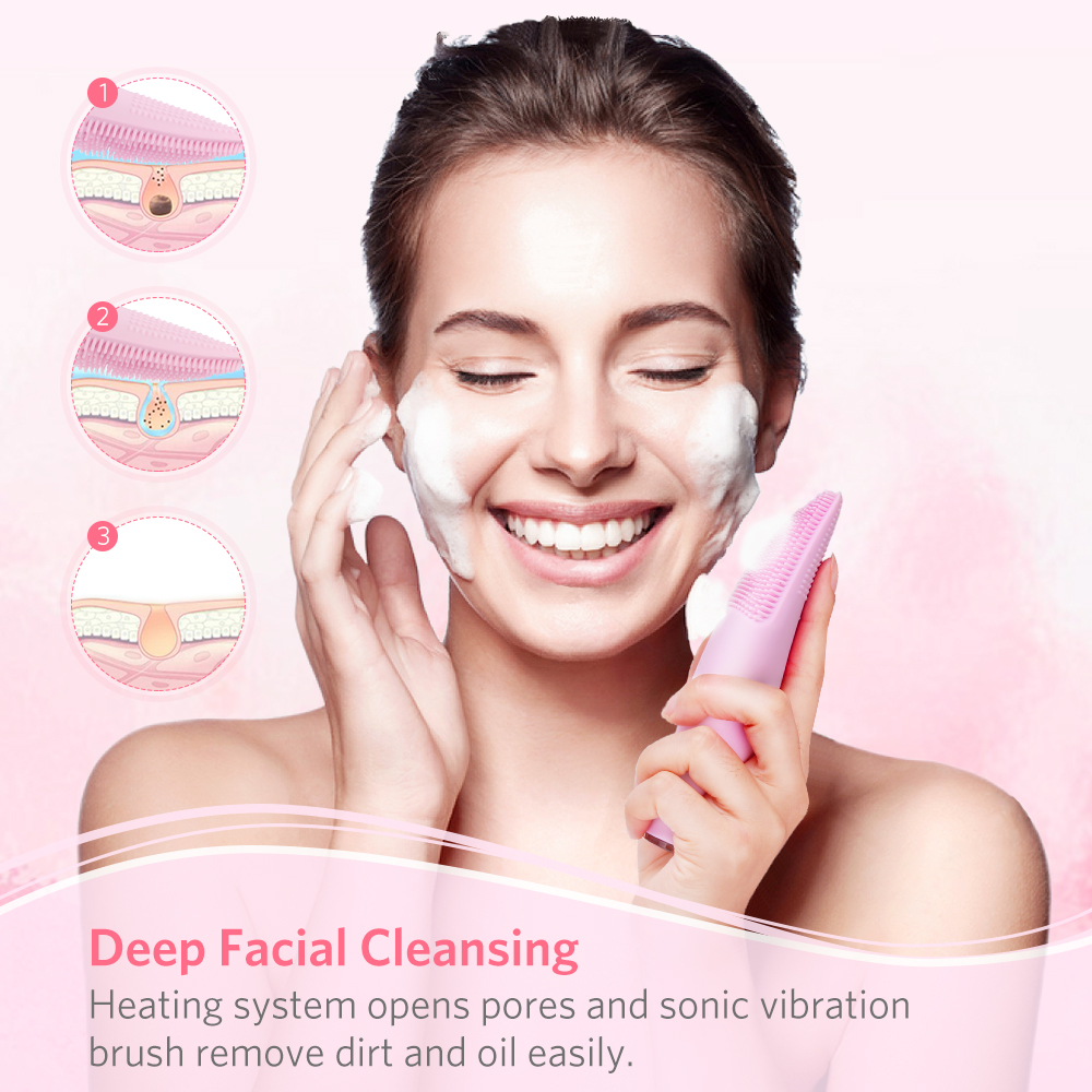 Silicone Sonic Face Cleaning Brush Massager