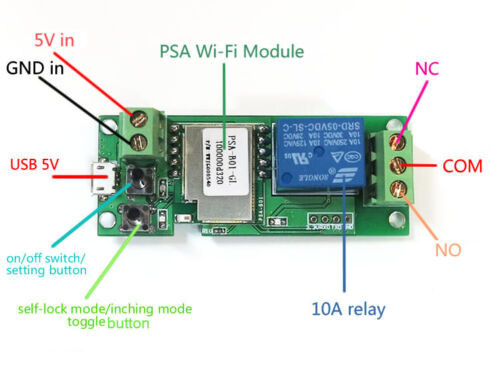 5V WiFi Remote Garage Door Opener Controller Work with Alexa & IFTTT Google home Wireless Remote Control Switch