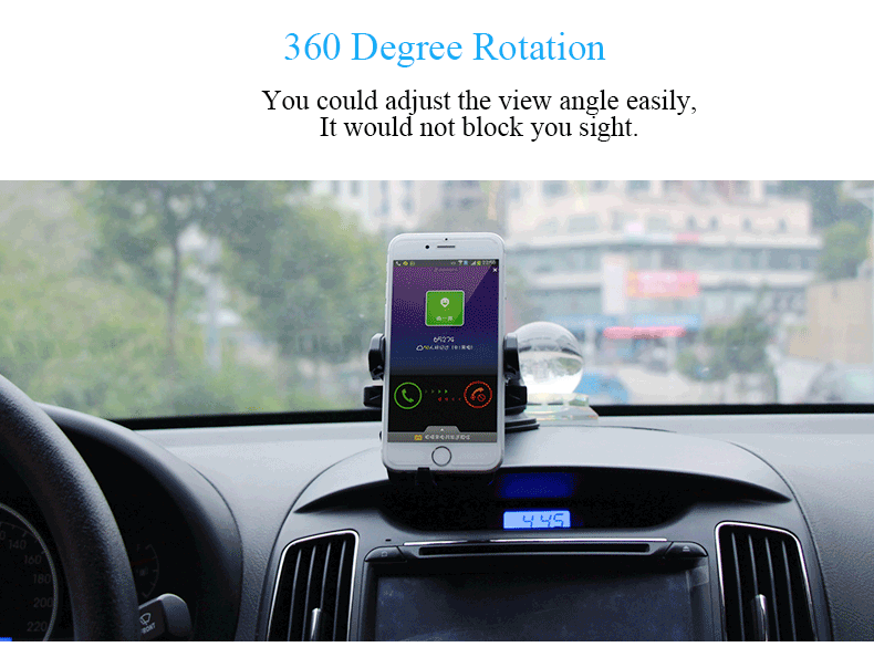 Multifunctional Car Air Vent Front Glass Instrument Desk Sucker Phone Holder for Phone 3-6.5 inches