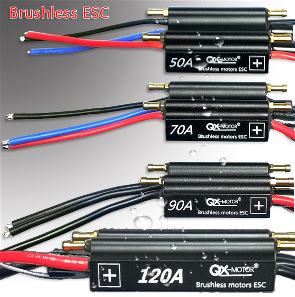 QX-Motor Underwater Brushless ESC Waterproof 2-6S Two Way 50A/70A/90A/120A w/ BEC for RC Boats Submarines Vehicles Models Parts