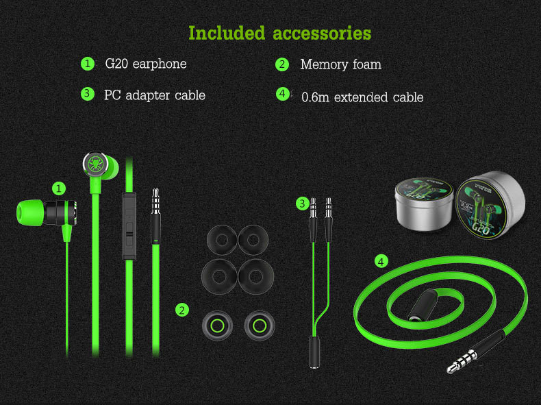 PLEXTONE G20 Gaming Magnetic Noise Cancelling Memory Foam Earphone Headphone With Mic 18