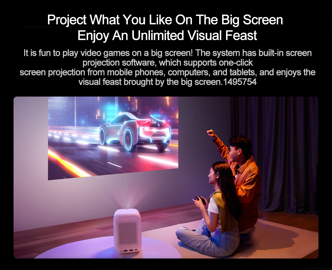 Xiaomi Redmi Projector 150Ansi Lumens 1.5+8GB Native 1080P Resolution Dual 5G WIFI Auto Keystone Correction Wireless Mirroring Home Theater Outdoor Movie