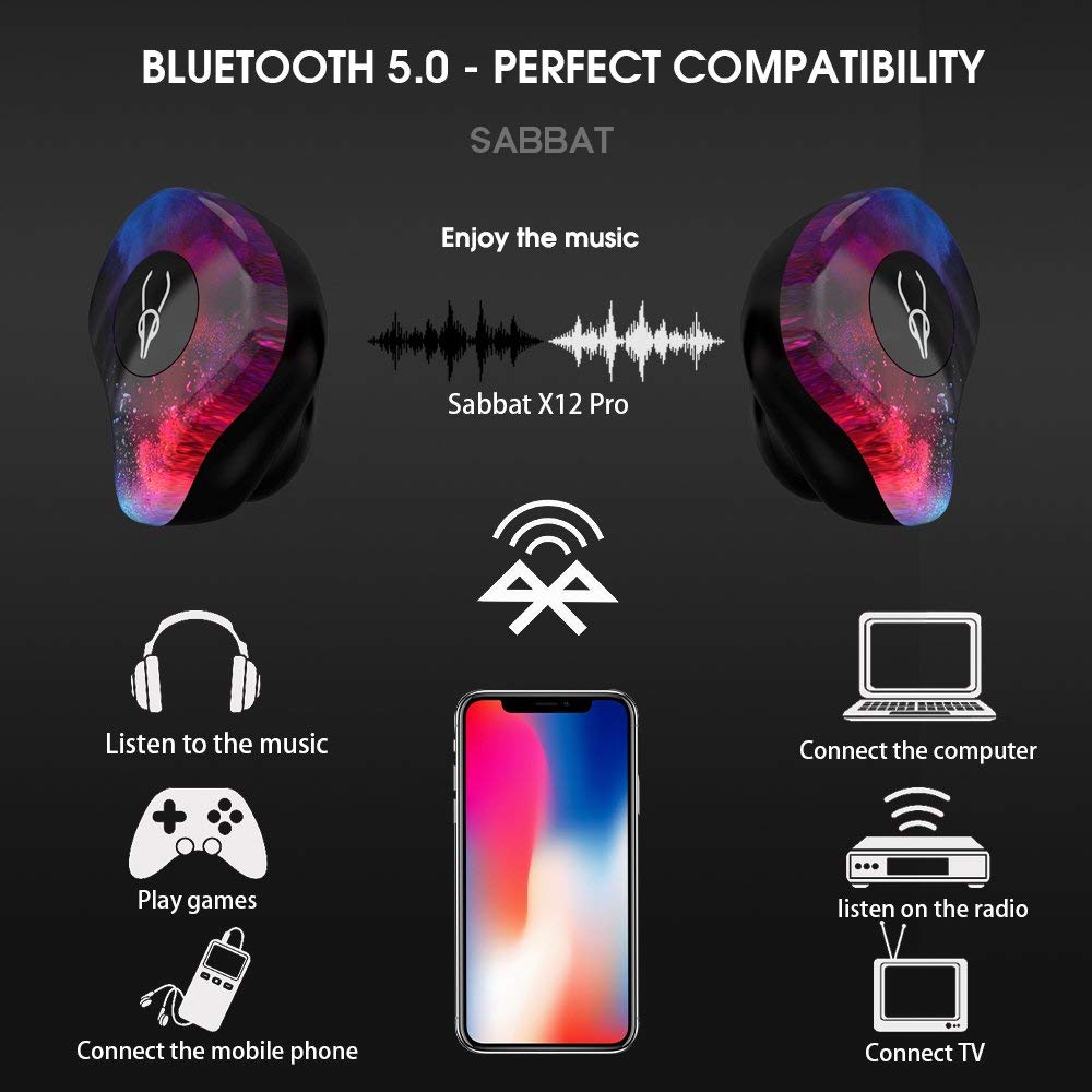 [Bluetooth 5.0] Sabbat X12 Pro TWS Bluetooth Earphone Dual Mic Headphones with Charging Box 19
