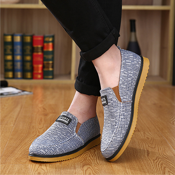 men flats sneakers outdoor slip on causal fashion comfortable canvas ...