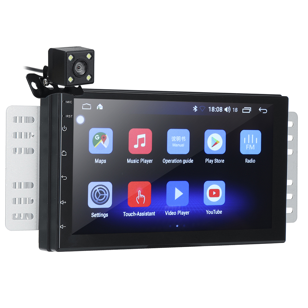 【upgrade】iMars 7 Inch 2+32G Android 10.0 Car Stereo Radio MP5 Player 2 Din 2.5D Screen GPS WIFI bluetooth FM with Rear Camera