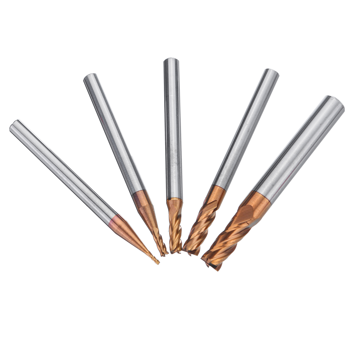 5pcs 1-5mm Conjunto de ferramentas CNC para fresa de fresa de 4 flautas