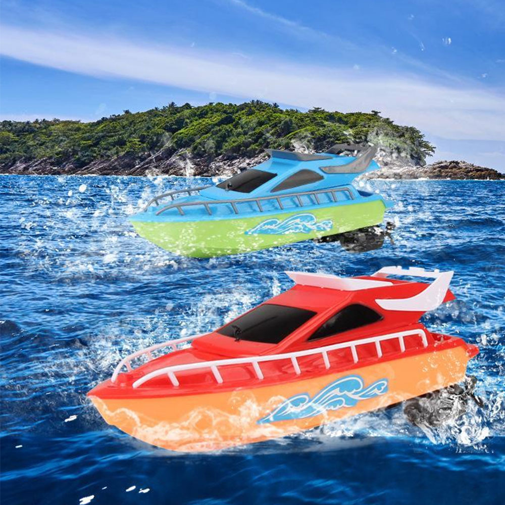 Remote Control RC Boat Speedboat Water Remote Control High-speed Rowing Toy Tough Endurance Water Boy Speedboat Gift