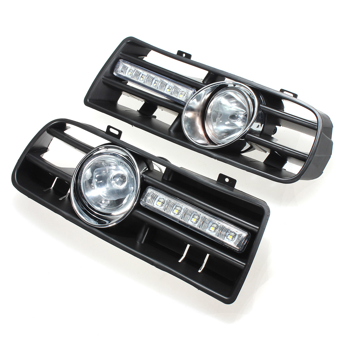 Luzes de nevoeiro da grade do amortecedor dianteiro do carro DRL lâmpada de condução com interruptor e arnês para VW Golf MK4 1997-2006 